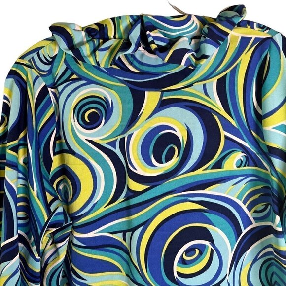 NWT Buckhead Betties Green & Blue Swirl Pattern Shift Blouse Size Large - Picture 9 of 11